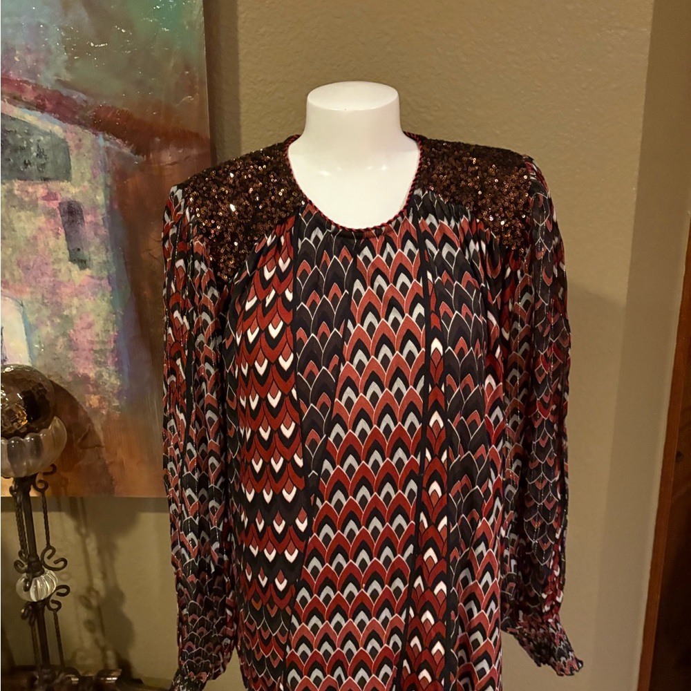 Stunning Bl^nk London Blouse with Sequin Shoulders (S)